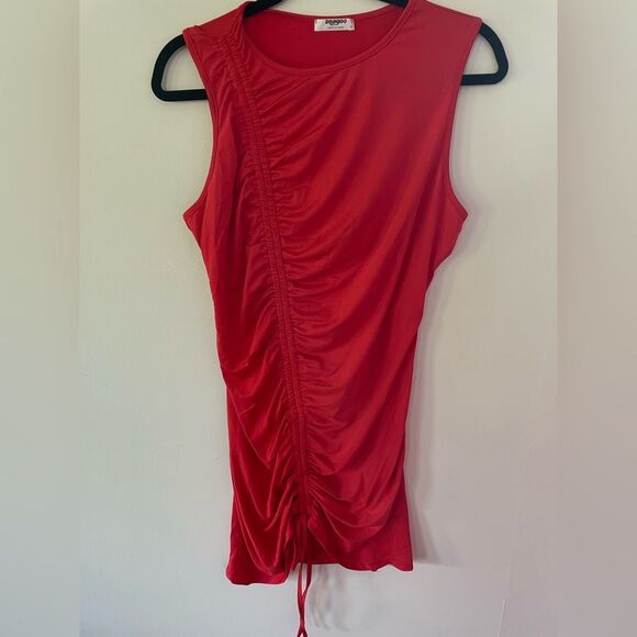 Woman’s Stretch rushing Bodycon cut out back Dress new with out tags size XL RED - Picture 2 of 8